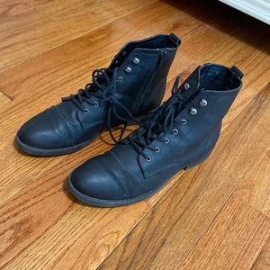 Black combat boots